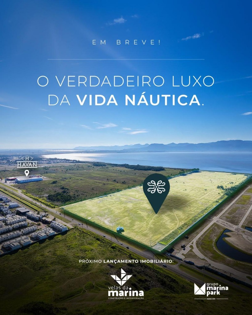 Perspectiva Aérea Oficial do Pré-Lançamento Náutico - Velas da Marina e Grupo Marina Park